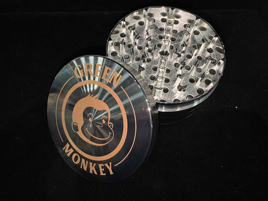Green monkey XL 4-Piece Herb Grinder – Chrome