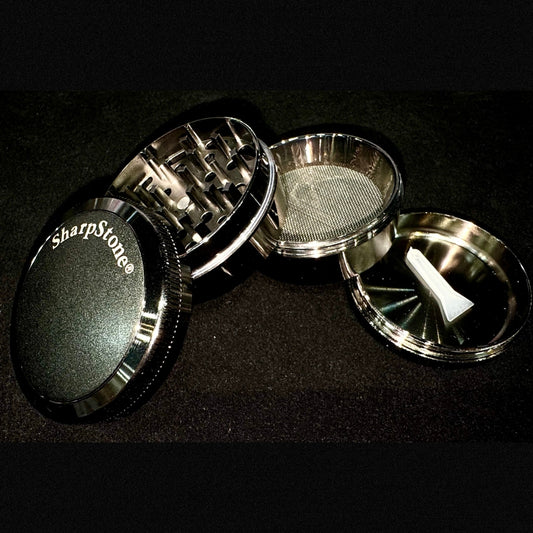 Sharp Stone Gray Chrome Large Herb Grinder