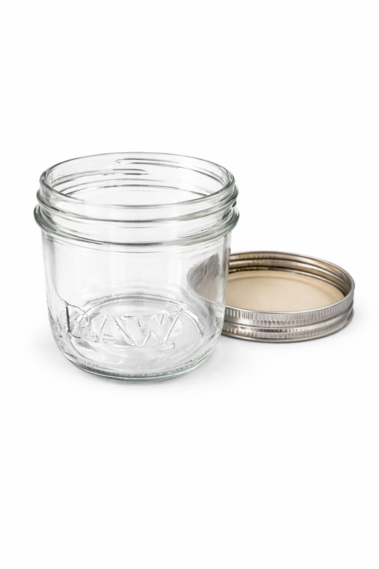 Official RAW® Glass Jar with Metal Screw-Top Lid