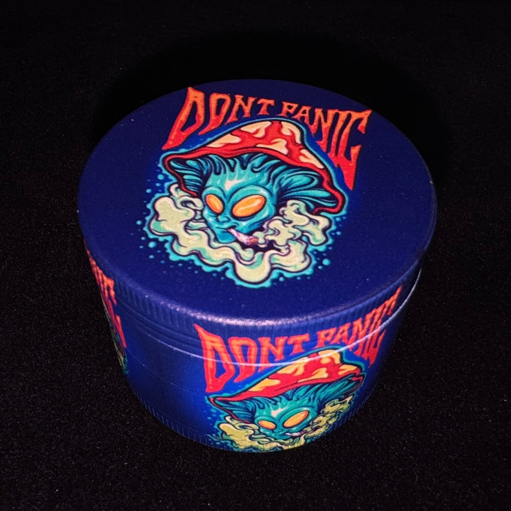 Alien Mushroom Herb Grinder – “Don’t Panic” Design