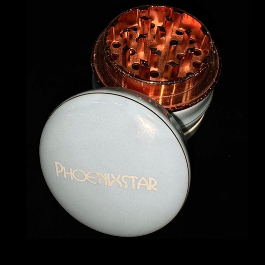 Phoenix Star Ceramic Herb Grinder (Includes Scraper & Brush)- Baby blue